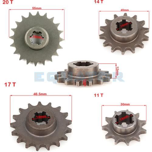 T8F 11T 14T 17T 20T Tooth Front Clutch Gear Box Pinion Sprocket for 47cc 49cc 2 Stroke ATV Quad Dirt Pocket Mini Motor Bike