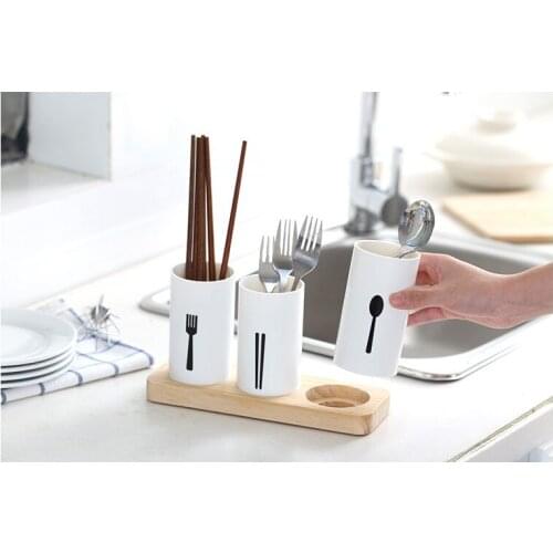 1SET New Chopsticks Tube Tableware Storage Rack Drain Rack Shovel Spoon Bucket Knife Fork Box for Kitchen Tools NJ 002