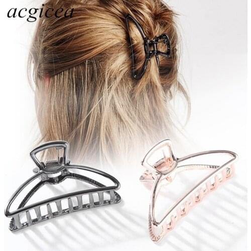 1PC Women Geometric Alloy Fashion Hair Claws Hair Clips Banana Girls Large Hair Making Tools Elegant Hair Accessories