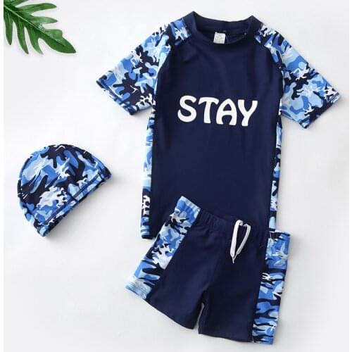 2021 Sport Rash Guard Kids 3PCS Teenage Boy Bathing Suits Cartoon Children Swimwear Beach Child Boy Swimsuits Clothes 12 Years