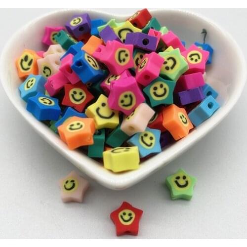 30pcs/Lot 10mm Mixed Colors LOVE Shape Clay Spacer Beads Polymer Clay Beads For Jewelry Making DIY Handmade Accessories #01