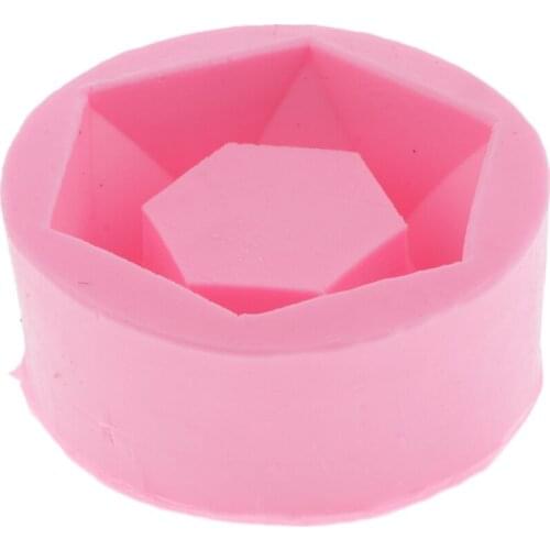 3D Hexagon Flower Pot Mold Silicone Handmade Muffin Soap Cake Baking Mould