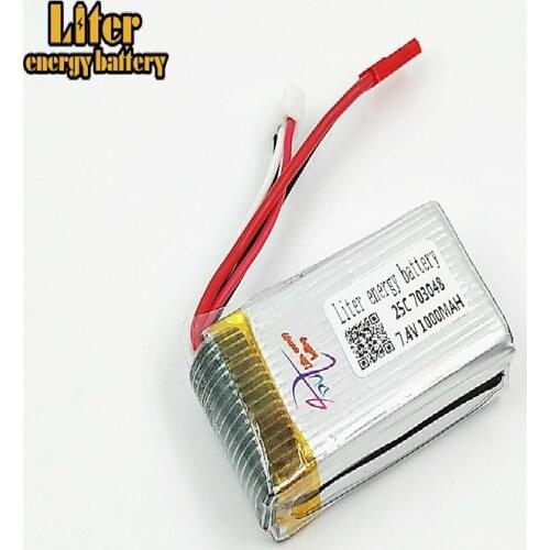5pcs 2s 7.4V 1000mah Battery For MJXRC Battery Lipo 7.4 V 1000 mah 703048 2s JST Plug toy battery 25c