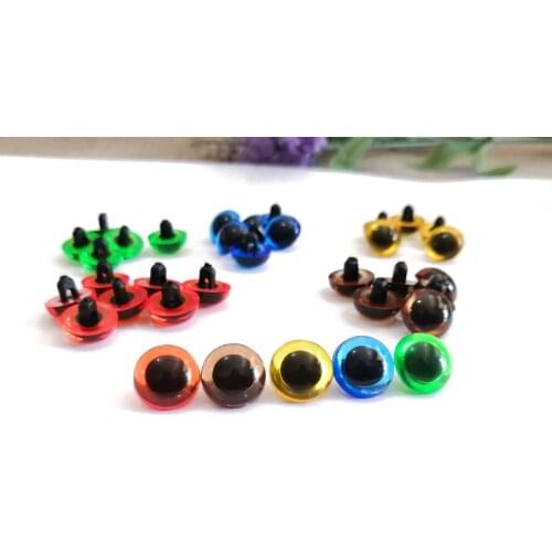 50pcs/lot new 9mm/10.5mm/12mm/13.5/15mm red/green/blue/yellow/brown diy handscrew safety button toy eyes -size color option