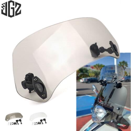 Motorcycle Acrylic Extension Windscreen Clamp-On Windshield For Piaggio Gilera SP50 VX SC 125 ST VXR 200 Nexus 250 300 500 GP800