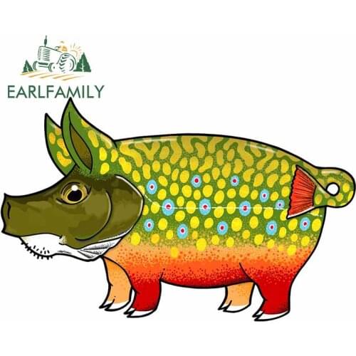 EARLFAMILY 13cm x 8.3cm For Trout Car Decal Auto Air Conditioner Car Stickers Custom Printing Scratch-proof Suitable for VAN RV