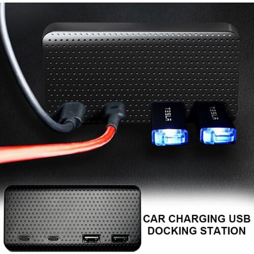 Car USB Splitter Hub Docking Station Speed Max Hub Extender Charger For Tesla Model 3 2021 Model Y Car Products For Tesla M3/Y