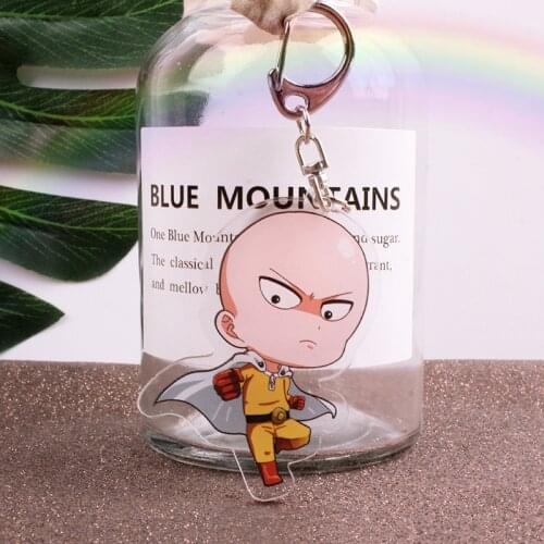 Cartoon One Punch Man Keychain Anime Saitama Acrylic Cosplay Figure Yasaka Kazuki Kuji Toi Acrylic Pendant Key Ring