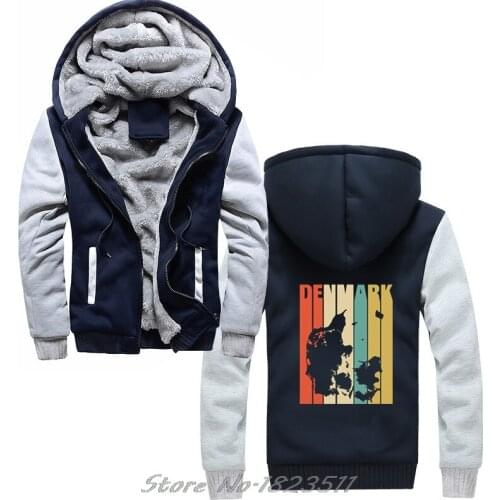 Brand winter Men High Quality ClassicHoody thick Sweatshirt Vintage Retro Denmark hoodie Gift For Men Logo Shirts Jacket