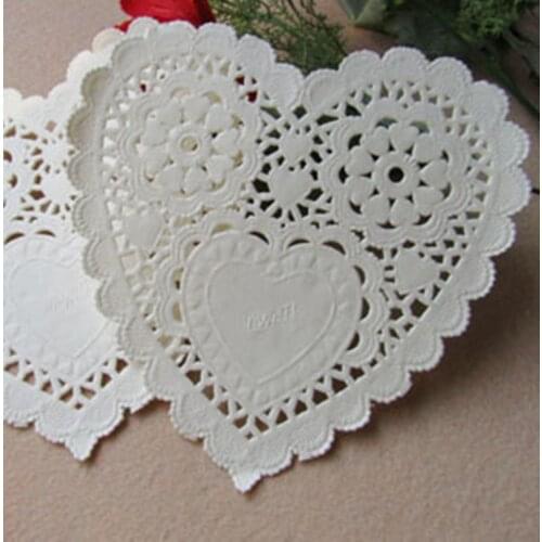 Heart Shape 5.5" inch paper doilies doyleys placemat craft for wedding tableware scrapbooking decoration 50pcs/lot