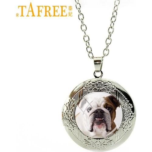 TAFREE fashion dog lover men women chain necklace bulldog pug greyhound Labrador yorkie collie locket pendant animal jewelry DG9