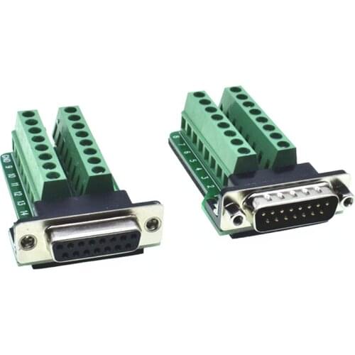 D-SUB Connector DB15 Female/Male Connector Adapter Jack Terminal Breakout PCB Board Connectors