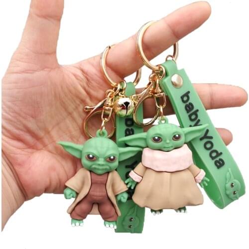 Disney Baby Yoda Keychain Anime Figure Master Yoda Model Keychains Kawaii Keychain Keyring Pendant Accessories For Kids Toy Gift