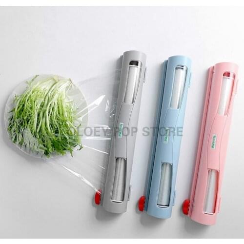 Food Plastic Wrap Dispenser Sharp Cutter Foil Cling Film Wall Mounted Organizer Storage Holder Kitchen Tool Home accessories