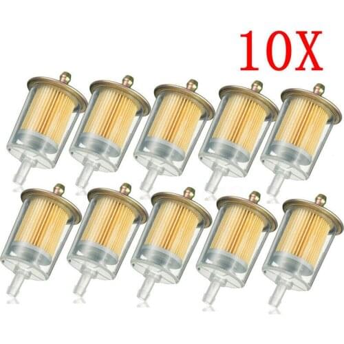 10pcs Car Oil Filter Petrol Gas Gasoline Liquid Fuel Filter 8mm 3/8'' Inline Universal Scooter ATV Dirt Quad Bike Dropshipping