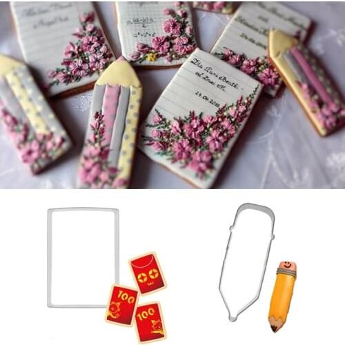 1pcs patisserie reposteria Book Pen Mold Metal Cookie Cutters Sugar Fondant Cake Decor Tools Cupcake Chocolate Biscuit Mould DIY