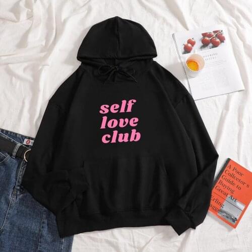 Funny Letter Printing Sweatshirt Cotton Basic Hoodies Female Hooded Sweatshirts High Quality Korean Fashion Unisex Streetwear