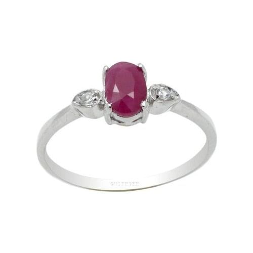 100% Natural Ruby Silver Ring for Daily Wear 4mm*6mm Translucent Ruby Ring for Engagement 925 Silver Ruby Jewelry