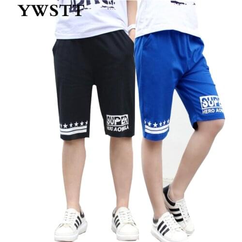 Teens Summer Boys Sports Pants 2018 New Boys Pants Letter Elastic Waist Shorts For Boys Summer Cotton Kids Trousers