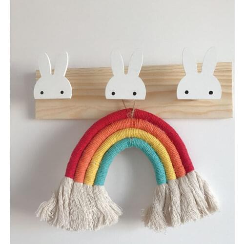 Cartoon Animals Row Hooks Solid Wood Household Hook Clothes Hangers Nordic Childrens Room Wall Decoration Minimalist Home Decor