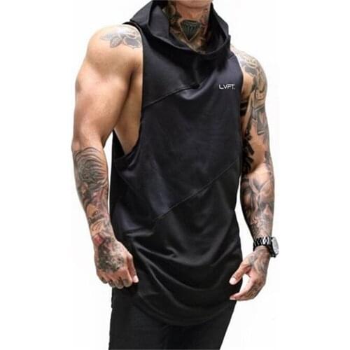 Brand Gyms Clothing Mens Bodybuilding Hooded Tank Top Workout Sleeveless Vest Sweatshirt Fitness Workout Sportswear Tops Male