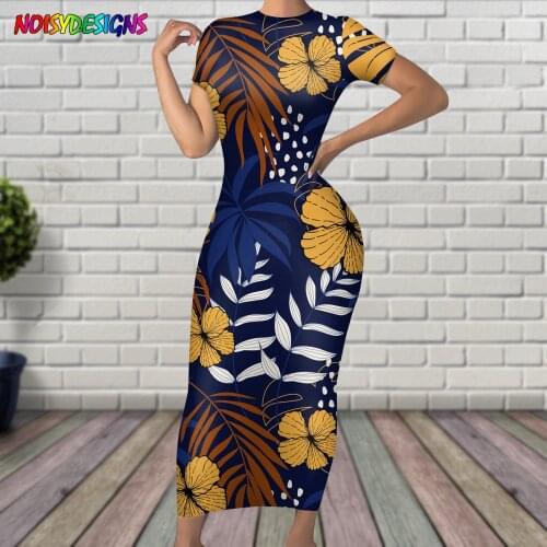 NOISYDESIGNS 2021 Tropical Floral Print Women Long Maxi Summer Dress Casual Ladies Beach Party Robe Femme Vestidos Plus Size 4XL
