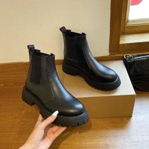 2021 New Fashion Boots Women Warm Winter Boots 4cm Heel Boots for Woman Platform Black Basic Slip on Women Shoes Botas