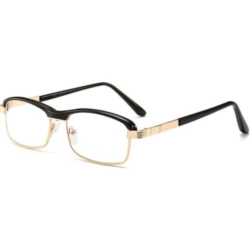 Seemfly Anti-Blue Light Reading Glasses Metal Square Frame Spectacles For Men Women Fashion Optics Eyeglasses Myopia Glasses