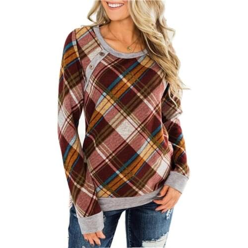 Autumn And Winter New Womens T-shirt Fashion Round Neck Striped Long-sleeved Loose T-shirt Chic All-match Qn