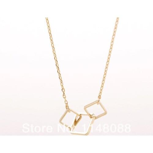 Unique Design Elaborate Perfect Combination 3 square connection Necklace