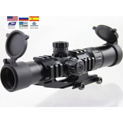 AIM 1.5-4X30 Tri-Ill Mil Dot Reticle Rifle Scope with Locking Turrets flip up sights air gun rifle hunting scope