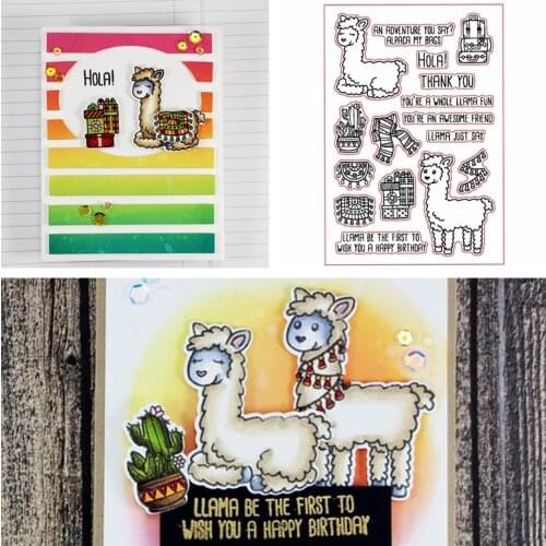 Llama Wish You A Happy Birthday Clear Stamps For DIY Card Making Alpaca+Phrases Kids Transparent Silicone Stamp new 2019