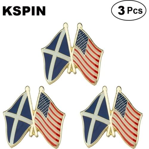 Scotland U.S.A Frendship Lapel Pin Brooches Pins Flag badge Brooch Badges