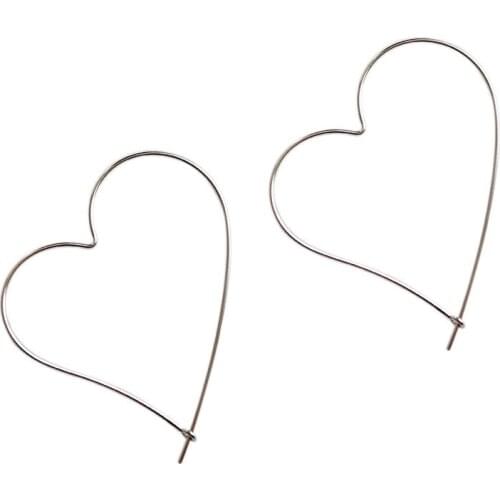Big love heart hoop Earrings Women Female 925 Silver Chic Fashion Personality Contracted Ins female Brinco fine Jewelry Gift