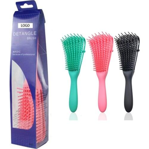 Detangling Brush for Curly Hair With Box Non-slip Rubber Hair Brush Comb Scalp Massage Brushes Bathroom Accessories