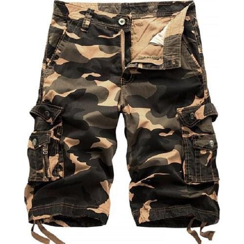 Summer Casual Outdoor Men Camouflage Cargo Shorts Baggy Fifth Pants Trousers Cotton Men Short Pants Comfortable Men Cargo Shorts