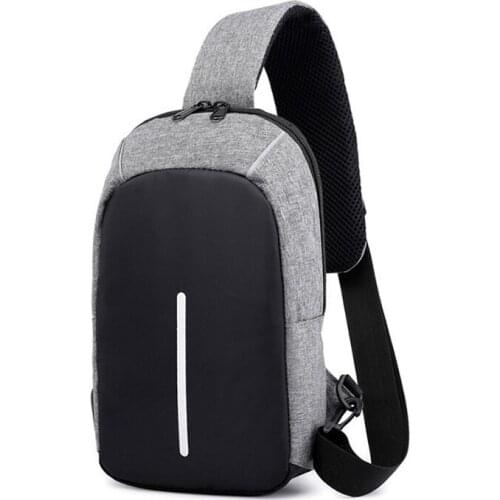 USB Charging Mens Shoulder Bags Reflective Mens Satchel Women Fanny Pack Outdoor Sport Chest Crossbody Bag Single-strap Backpac