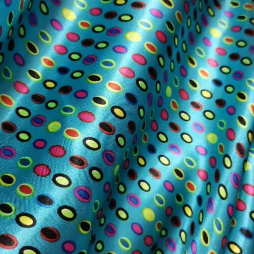 Handmade Satin Colorful Dots Fabric Soft Satin Material DIY Lining craft Tilda doll glossy Polyester Charmeuse Fabric