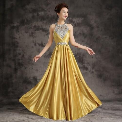 Evening Dress Free Shipping Floor-length Satin Sexy Formal Prom Party Gowns Elegant Long Evening Dresses