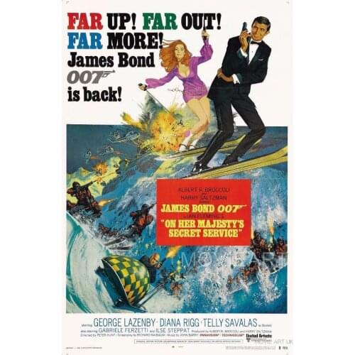 ON HER MAJESTYS SECRET SERVICE BOND VINTAGE MOVIE Art Film Print Silk Poster Home Wall Decor 24x36inch