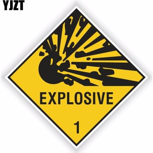 YJZT 11.7CM*11.7CM EXPLOSIVE Warning Car Sticker Body Window Decal Cae Accessories 6-1537