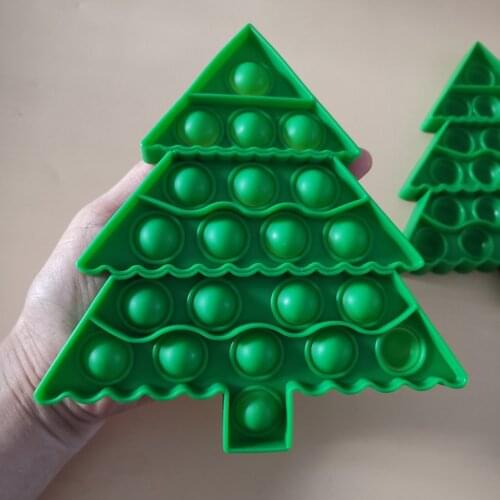 Funny Silicone Green Christmas Tree Push Bubble Board Autism Antistress Relaxing Reliver Pressure Adult Kids Squeezing Toys#22
