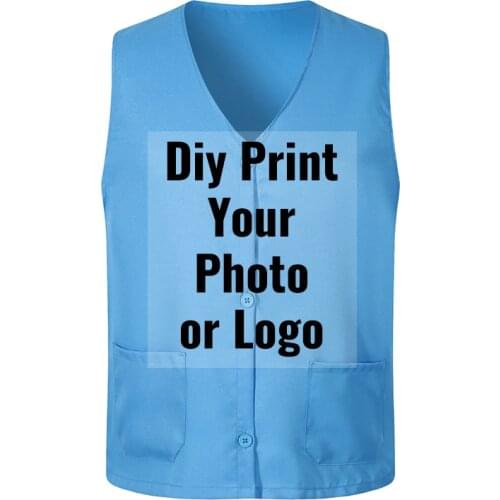 Customized Printing Waistcoat Casual Vest Men Single Breasted V-neck Tops Female Sleevless Jacket Sportswear Women Clothing