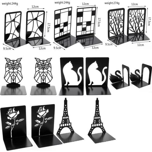 1pair black Fasmov Eiffel Tower Nonskid Bookends Art Bookend