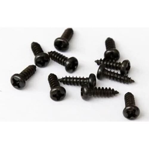 20pcs M3.5 GB845 Iron-plated black zinc Round head Phillips Blacks self-tapping screws 6mm-20mm Length