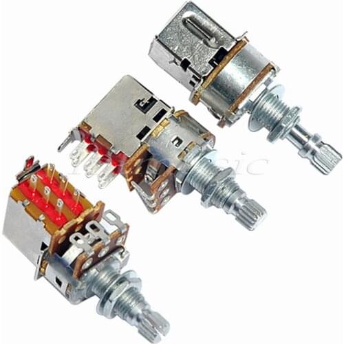 3Pcs Guitar Control Pot Potentiometer A250K Push Pull Pot Coil Tap 18 Shaft