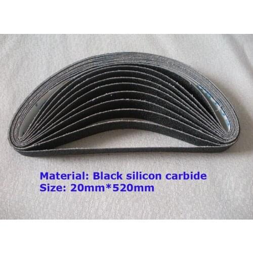 40pcs/lot 60grit-10pcs 80grit-10pcs 120grit-20pcs 20mm*520mm abrasive sanding belt for air belt sander