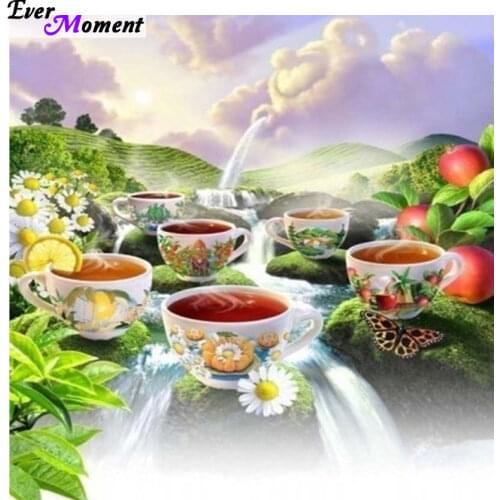 5D Mosaic Picture Diamond Embroidery tea river Diy Diamond Painting Cross Stitch Patterns Square Needlework Decoration ASF582
