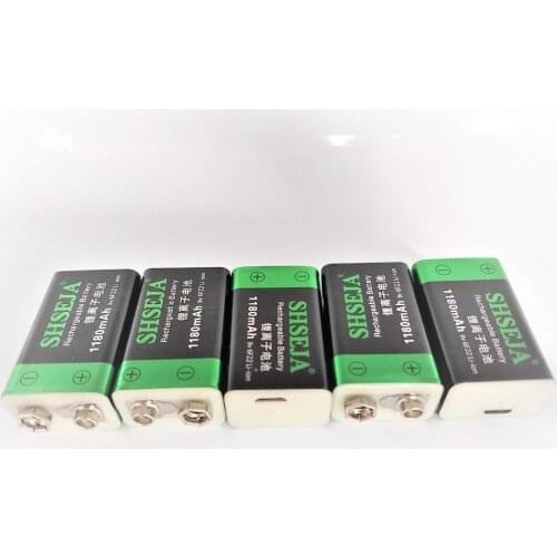 100% 9v 6PCS 9V 1180mAh USB Rechargeable 9V Lipo Battery For RC Camera Drone Accessories 9v usb Battery
