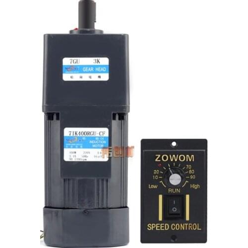 7IK400RGU-CF 400W 220V AC Gear Speed Control Induction Motor, Forward and Reverse, Adjustable Speed + Speed Controller